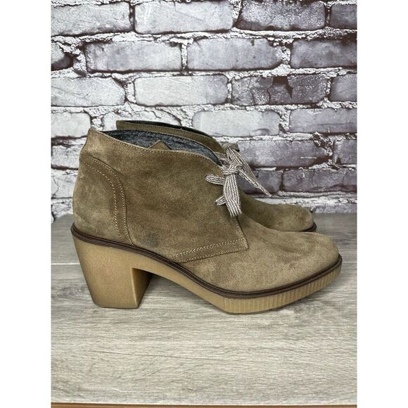 TONI PONS Winter Taupe Suede Ankle High Top Lace Heel Booties Women 41EU/10.5M - Picture 3 of 16
